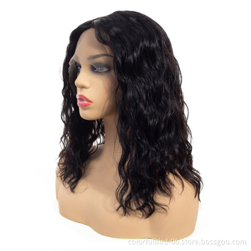 Natural Black Water Wave Wig with 13x4 Closure Transparent HD Lace closure human hair wig Lace Front Wig Peruvian Hair